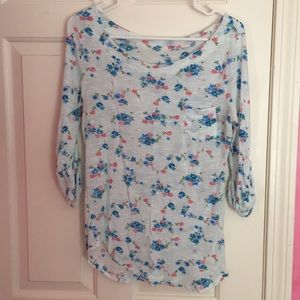 Blue floral tee